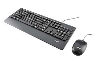 Acer PalmEase Wired Keyboard & Mouse Combo with Palm Rest |Plug & Play USB 2.0, 1600 DPI, Co-Pilot Key, Rupee ₹ Symbol | 10m Range, 10M Keystroke Life | Windows & Mac Compatible - Black