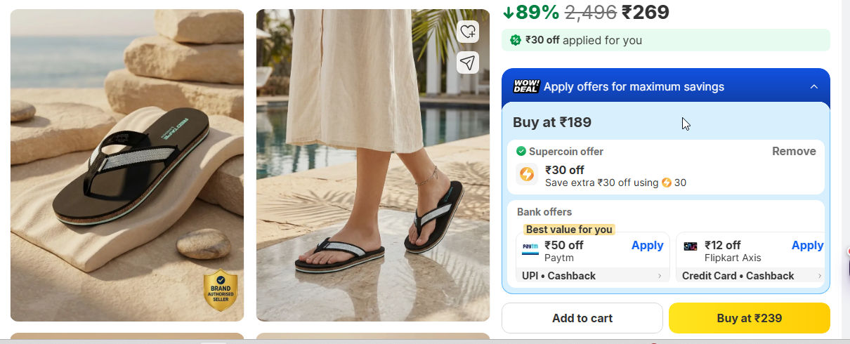 Red Tape Women Flip Flops under 89% off