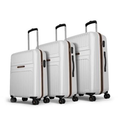 Aristocrat Atlas Set of 3 (Cabin+Medium+Large) Hard Case Trolley Bags, White