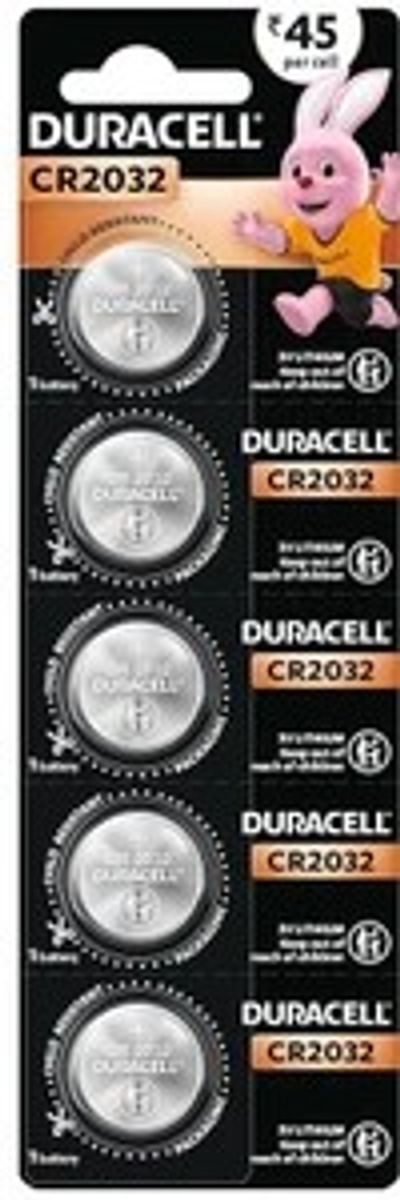 DURACELL CR2032 Lithium Coin Long Lasting Battery (Pack of 5)