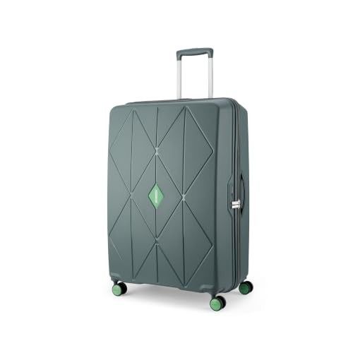 American Tourister Qubiz | Check-in Trolley Bag (68 cm) | 360° 8 Wheel Travel Luggage | Hard Case Polypropylene Suitcase | Recessed Combination Lock | Green