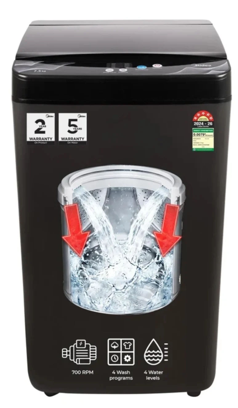 midea 7.5Kg fully automatic Top load washing machine