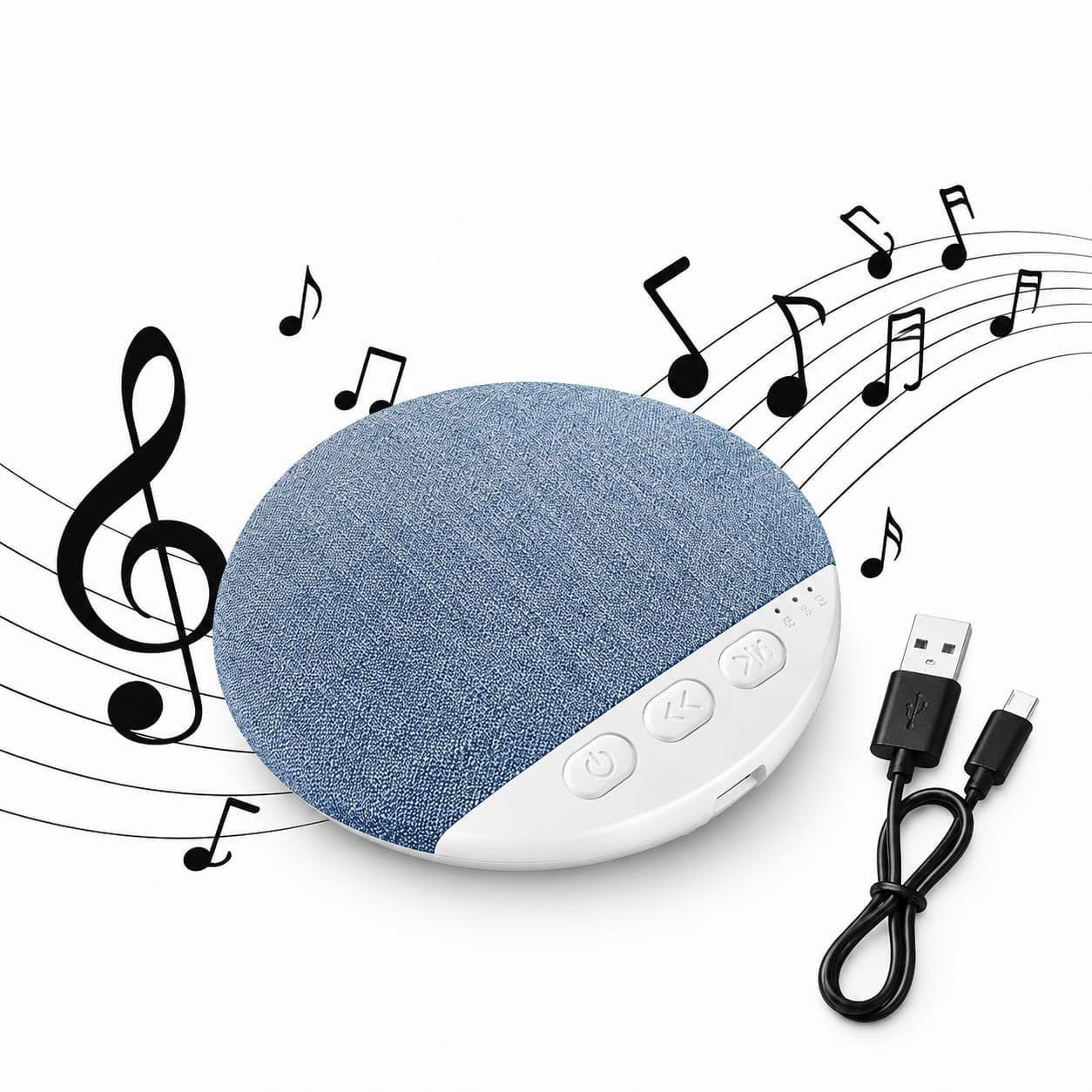 Bluetooth Pillow Speaker for Sleeping, Wireless Under Pillow Sleep Speaker with White Noise, Portable Mini Stereo Music Speaker for Side Sleepers, Bedside Travel Sleep Aid (Blue)