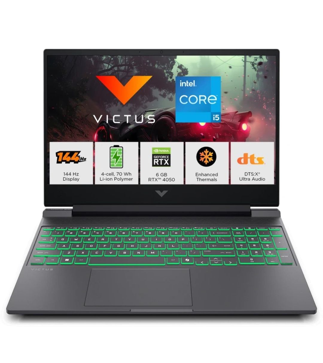 HP Victus Intel Core i5 13th Gen 13420H -(16 GB/512 GB SSD/Windows 11 Home/6 GB Graphics/NVIDIA GeForce RTX 4050/144 Hz) Victus 15-fa2381TX / 15-fa2701TX /15-fa1278TX/15-fa2375TX Gaming Laptop