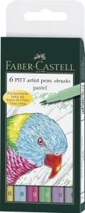 FABER-CASTELL India Ink Pitt Artist "B" Pastel Brush Pens (Set of...more
