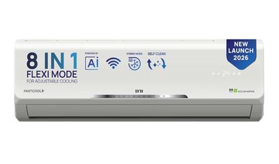 IFB 1.5 Ton 3 Star, New star rated,AI Powered Inverter Split AC,Inbuilt WiFi, Hybrid Mode, 8-in-1 Flexi Mode, Heavy Duty Compressor, Long Air Throw, Self Clean, 100% Copper,CI183SS22SGM3, White