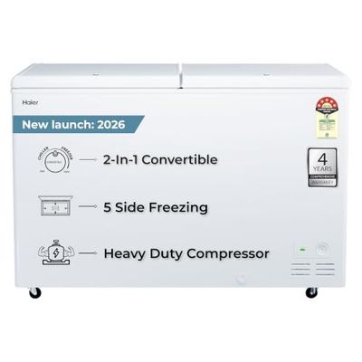 [Coupon + ICICI/Axis CC EMI] Haier 439L 5-Star Convertible Double Door Deep Freezer
