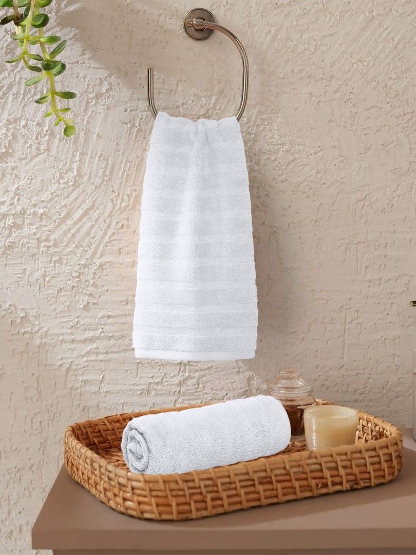 Buy MYTRIDENT 2Pcs White Pure Cotton 400 GSM Soft Lightweight Quick Dry Hand Towels - Hand Towels for Unisex 36650987 | Myntra