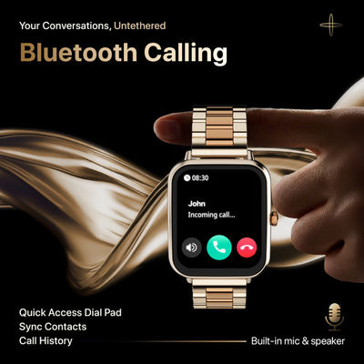 Fire-Boltt Ninja Blaze 1.83 inch HD Display Stainless Steel Built Bluetooth Calling Metal Body Smartwatch (Imperial Gold)