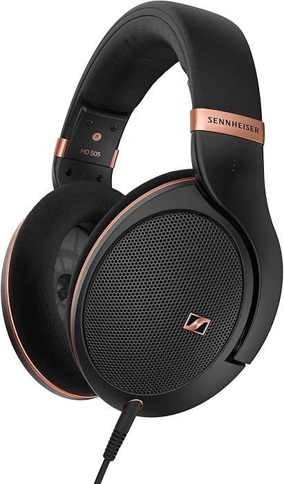 Sennheiser HD 505 Open‑Back Hi-Res Audiophile Headphones, Angled Transducers, Ultra-Light Design,