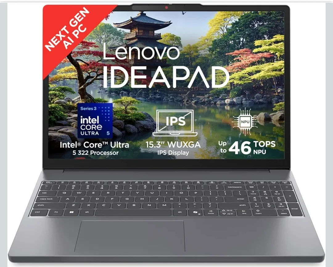 Lenovo IdeaPad Slim 3, Intel Core Ultra 5 322, Next-Gen AI PC, 16GB RAM, 512GB SSD, Windows 11 Laptop