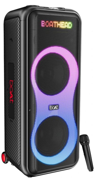 boAt Partypal 600, Animated Display, Wireless Karaoke MIC, LED 220 W Bluetooth Speaker