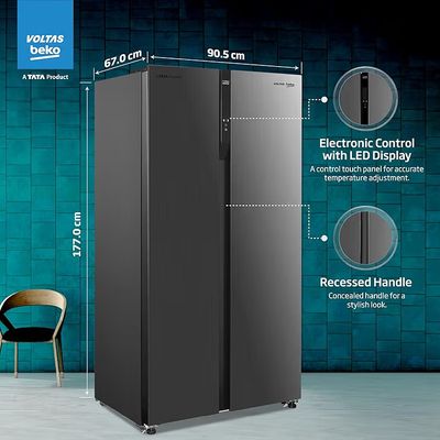 Voltas Beko, A Tata Product 563 L Side by Side Frost Free Refrigerator with ProSmart Inverter Compressor (RSB585/FPV300RXID, INOX steel, Active Fresh Blue Light) : Amazon.in: Garden & Outdoors