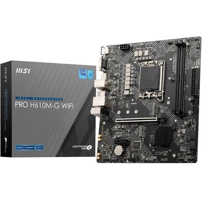 MSI PRO H610M-G WiFi Motherboard - Micro-ATX, Supports 12th/13th/14th Gen Intel Core Processors, LGA 1700 Socket, DDR5 Memory Boost 5600MHz/MAX, PCIe 4, 1G LAN, M.2 Slots, USB 3.2, Wi-Fi 6E