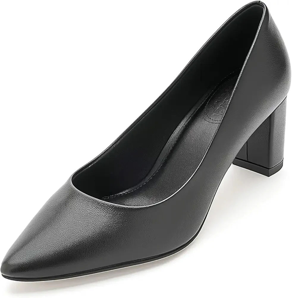 Symbol Premium Women's Block Heel Black Pumps_7 UK (AZ-SPW-FTW-PU03)