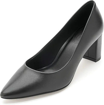 Symbol Premium Women's Block Heel Black Pumps_7 UK (AZ-SPW-FTW-PU03)