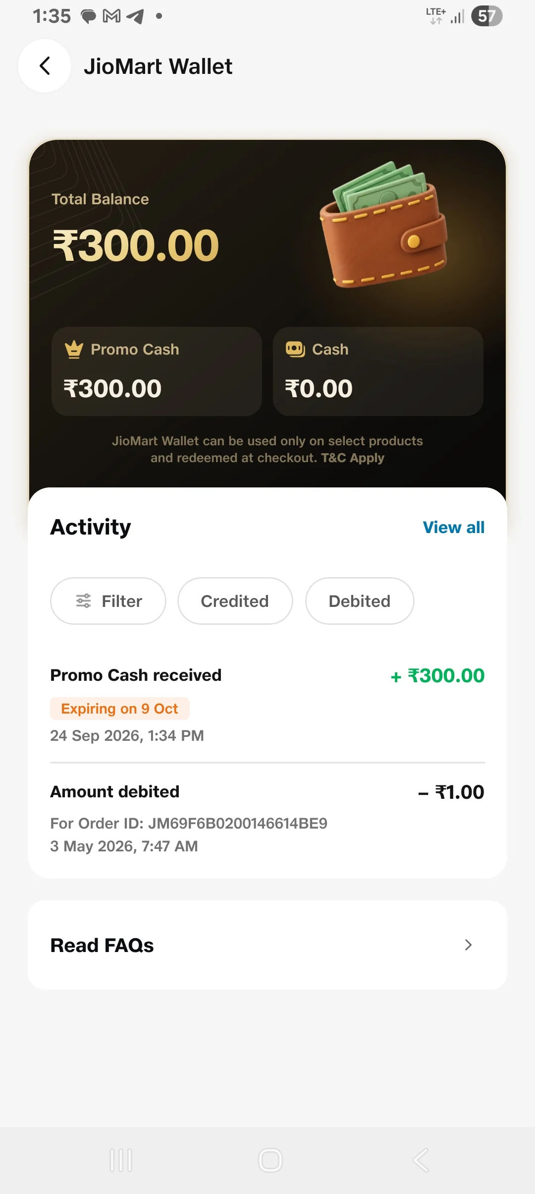 Jiomart free 300 cash