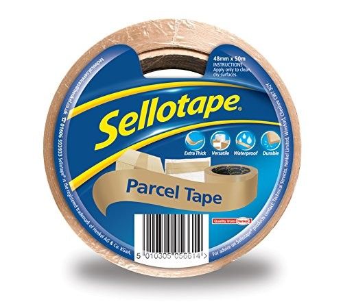 Sellotape Parcel Tape, Brown Tape for Packing 48mmx50m