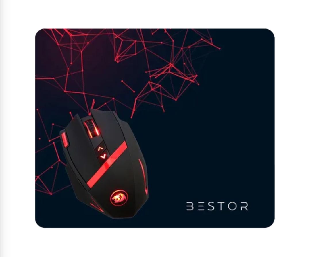 Bestor Anti-Slip Rubber Base Gaming Mouse Pad - Red & Black