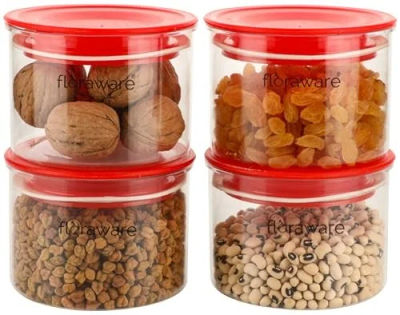 Floraware Plastic Air Tight BPA Free Containers Set 500ml Pack of 4 (Red) [23% Coupon]