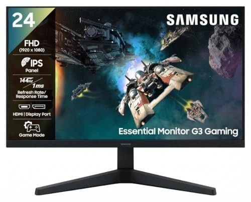 Samsung 24 Inch G3 Gaming Monitor | FHD (1920 x 1080) | IPS Panel | 144 Hz Refresh Rate | 1ms Response time | Game Mode|FreeSync | Ports-HDMI/DP/Headphone | Tilt Adjustable | LS24HG310EWXXL | Black