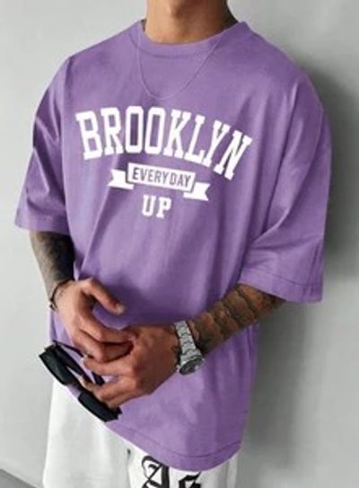 KAJAR Printed Men Purple T-Shirt
