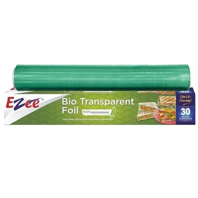 Ezee 30 Meters 12 inches BPA Free Cling Film | Non-Stick Food Wrap with Easy Slide Cutter | Tight Seal Plastic Wrap Keeps Food Fresh Longer | Microwave Safe & Multipurpose Kitchen Use