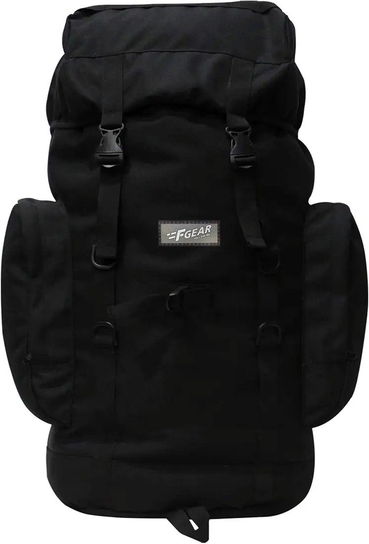 F Gear Platoon Black 46L Rucksack with D-Ring, MOLLE Loops & Hip Belt | 1 Compartment & 3 Pockets