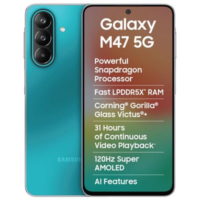 Deal Live on 8th Oct: Samsung Galaxy M47 5G Mobile (Blaze Blue, 6GB RAM, 128GB Storage, 6000mAh Battery)| 50MP OIS| Snapdragon Processor| LPDDR5X RAM,UFS 3.1 Storage| Gorilla Glass Victus+| sAMOLED| Knox Security| AI