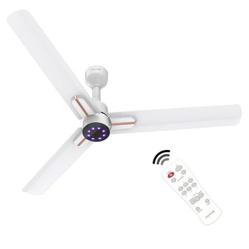 Polycab Wizzy Neo LED 1200mm BLDC Ceiling Fan with remote| Matt White Rosegold