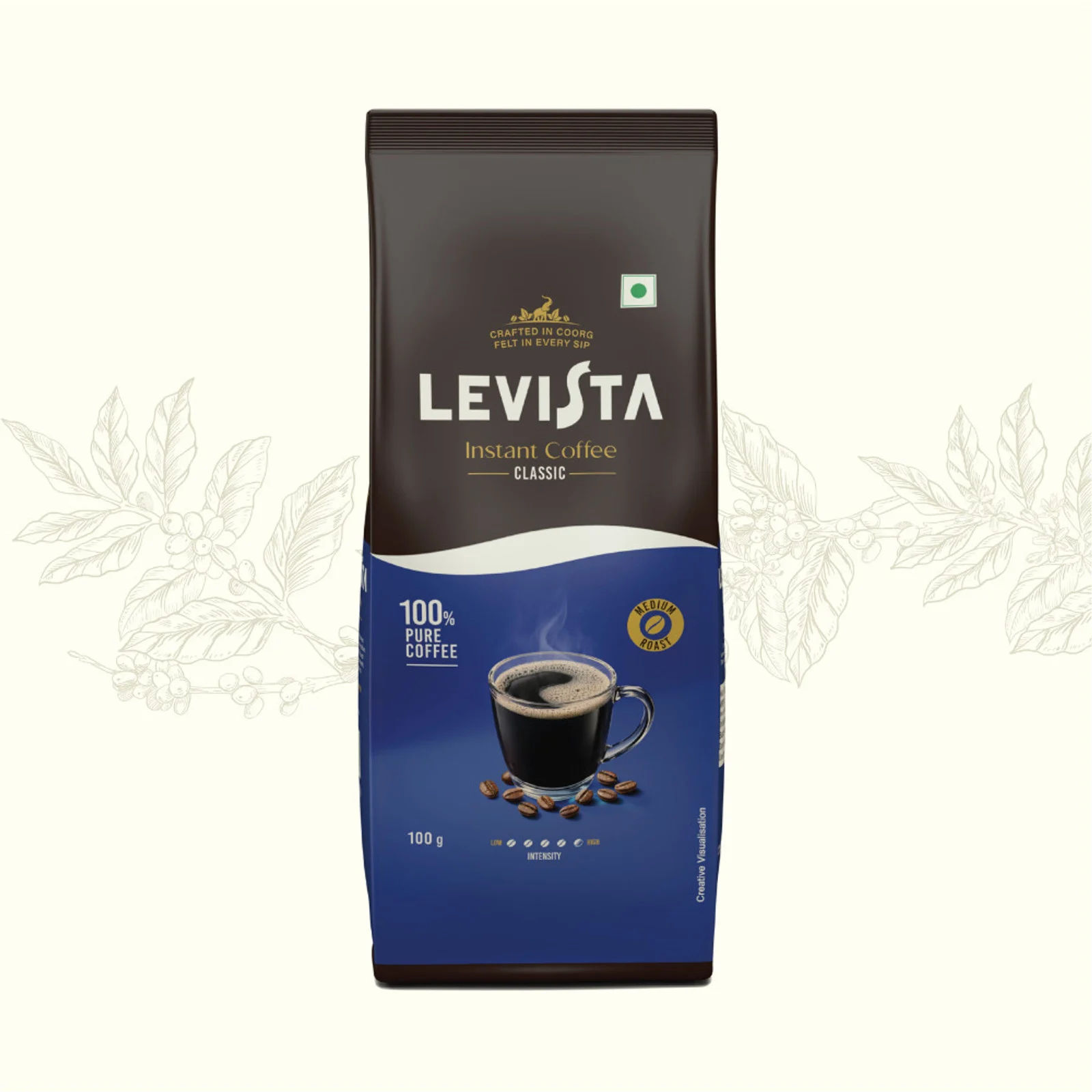 Levista Classic Instant Coffee (100 g, Pure Flavoured)