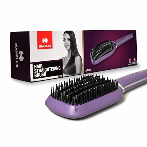 Havells Keratin Infused Hair Straightener Brush With Temperature Control