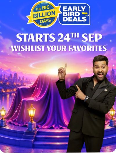 (Starts 24th Sep) Flipkart Big billion days Early Bird Deals + 10% discount on Axis and icici bank