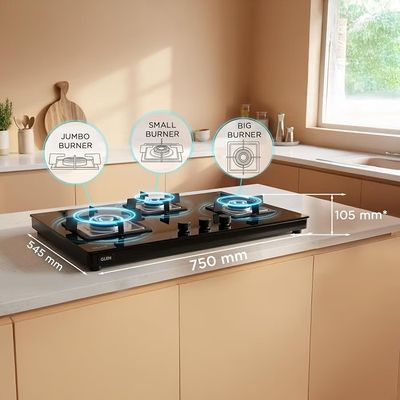 Glen Ultra Slim Premium LPG Gas Stove 3 Burner
