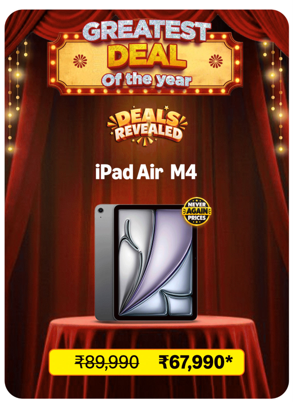 (Upcoming) Apple iPad Air 27.59 cm (11″) (M4): Liquid Retina Display, 128 GB, 12MP Front/Back Camera