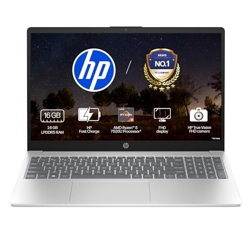 HP 15, AMD Ryzen 5 7520U (16GB DDR4, 512GB SSD) FHD, Anti-Glare, Micro-Edge, 15.6''/39.6cm, Win11, M365 Basic(1yr), Offic24, Silver,1.59kg