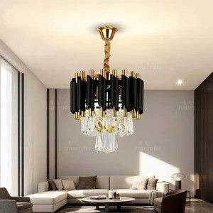 MURPHY Black Mamba Black & Gold Crystal Pendant Light with Metal ...more