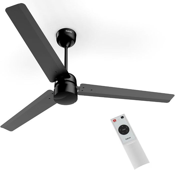 OAKTER 1200mm BLDC Ceiling Fan with IR Remote Control | BEE 5-star Rated Energy Efficient Ceiling Fan