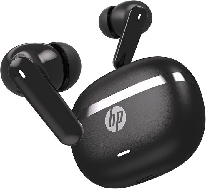 HP H160 Wireless Earbuds; Upto 40 Hours Playtime; Fast Charge; Water-Resistant; 4 Mic