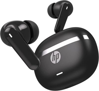 HP H160 Wireless Earbuds; Upto 40 Hours Playtime; Fast Charge; Water-Resistant; 4 Mic