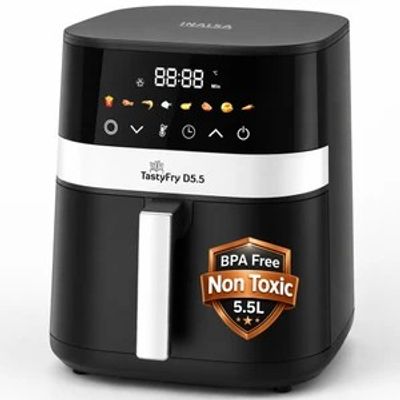 Inalsa Tasty Fry D5.5 ,1400W,Air Crisp Technology,Air fry,Bake,Ro...more