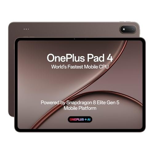 OnePlus, Pad 4, 13.2 inch (33.53 CM), LCD, 8GB RAM, 256GB ROM, WiFi, 8 Speakers, Snapdragon 8 Elite Gen 5, Dune Glow, AI Enabled
