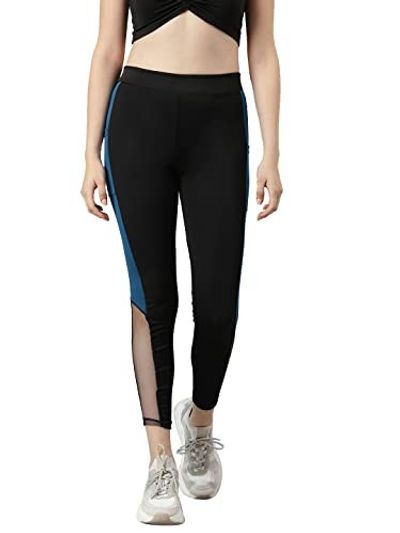 Aarika Women's Black-Blue Color Track Pant