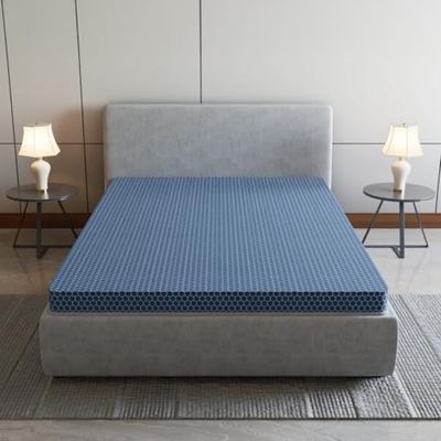 SleepyHug SpineX Essential Orthopaedic Mattress | 78x60x4 Inch (Queen, Blue) | 3-Year Warranty