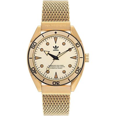 adidas Men Stainless Steel Originals Analog Gold Dial Watch