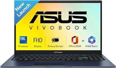 ASUS Vivobook 15 (2026),Intel Core 3 100U (i3-14th Gen),Intel iGPU, 8GB/512GB, FHD, 15.6"(39.6 cm),Windows 11,M365 Basic(1 Year)* Office 2024,Quiet Blue,1.7 Kg, X1504VAP-BQ1322WS,Thin & Light Laptop