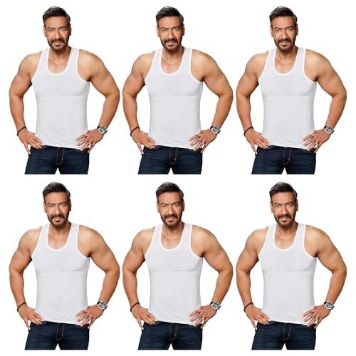 Amul Comfy Men’s Vest | 100% Cotton Single Jersey Fabric | U Neck Sleeveless Innerwear | Ultra Soft Hand Feel | Seamless Body | Superior Comfort Color May Vary (Pack of 6)