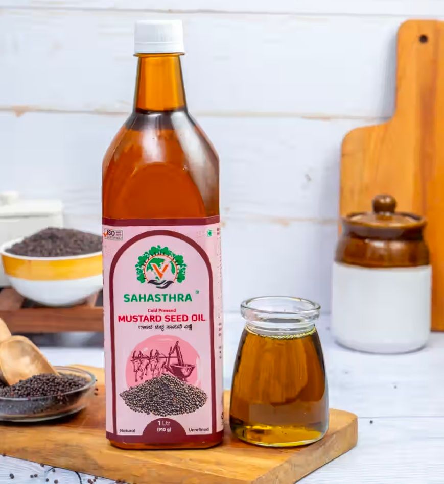 SAHASTHRA Cold Pressed Mustard Oil 1L @165 & INDICWISDOM Cold Pressed Mustard oil 1L @154 on Instamart