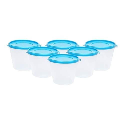 Cutting EDGE Nesterware 1000ml Round Stackable Container (Set of 6, Blue)