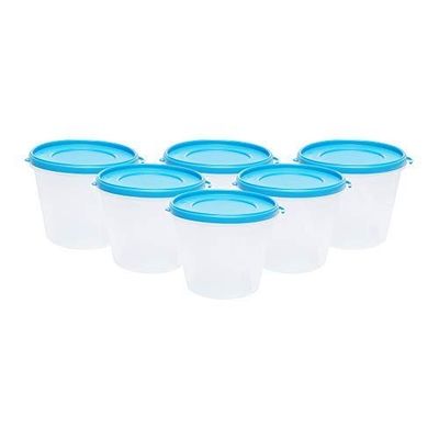 Cutting EDGE Nesterware 1000ml Round Stackable Container (Set of 6, Blue)